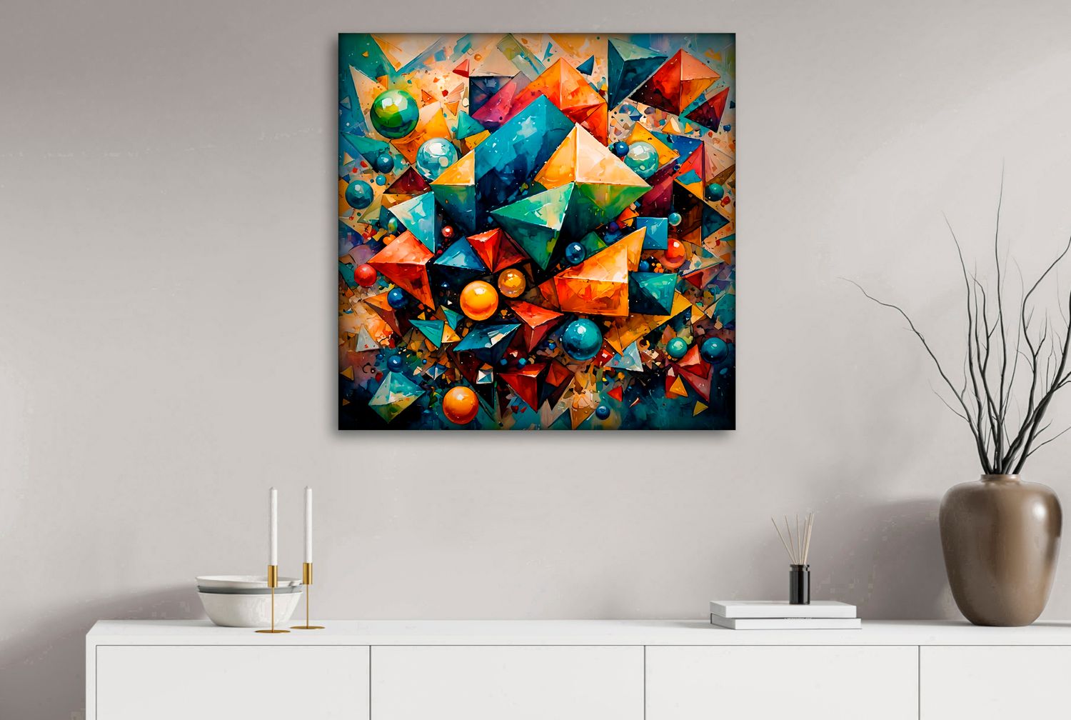 Floating Structures – uniek Liquid Gloss® kunstwerk nr. 0317 van MikoArt — afbeelding 2