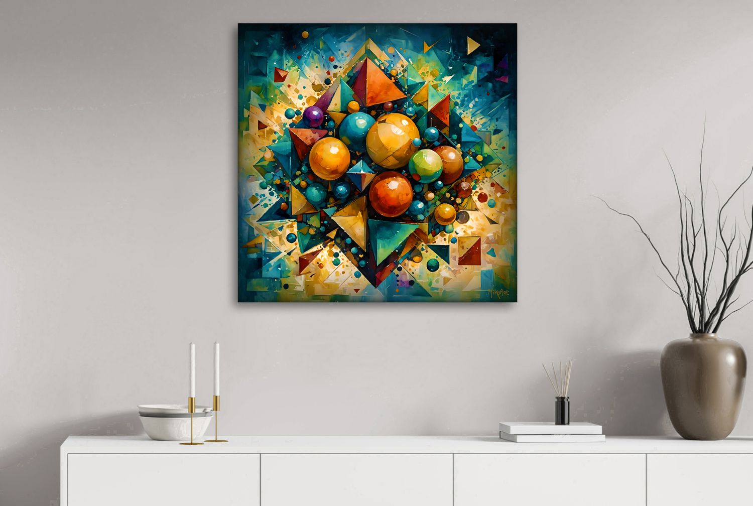 Collision of Forms – uniek Liquid Gloss® kunstwerk nr. 0307 van MikoArt — afbeelding 2