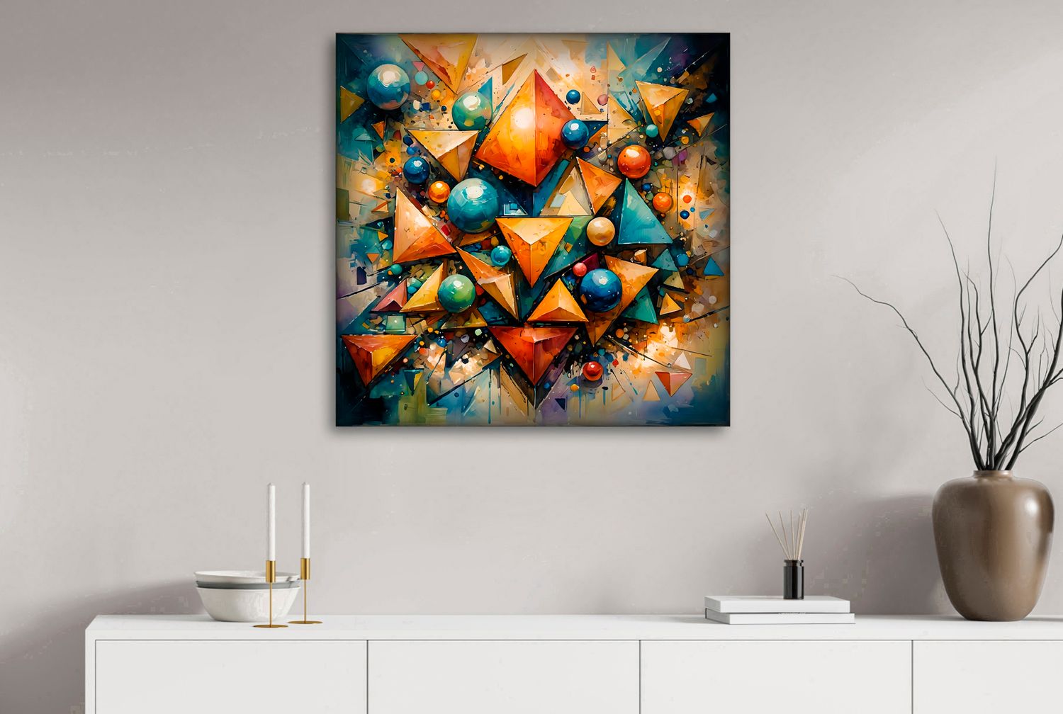 Fractured Balance – uniek Liquid Gloss® kunstwerk nr. 0320 van MikoArt — afbeelding 2