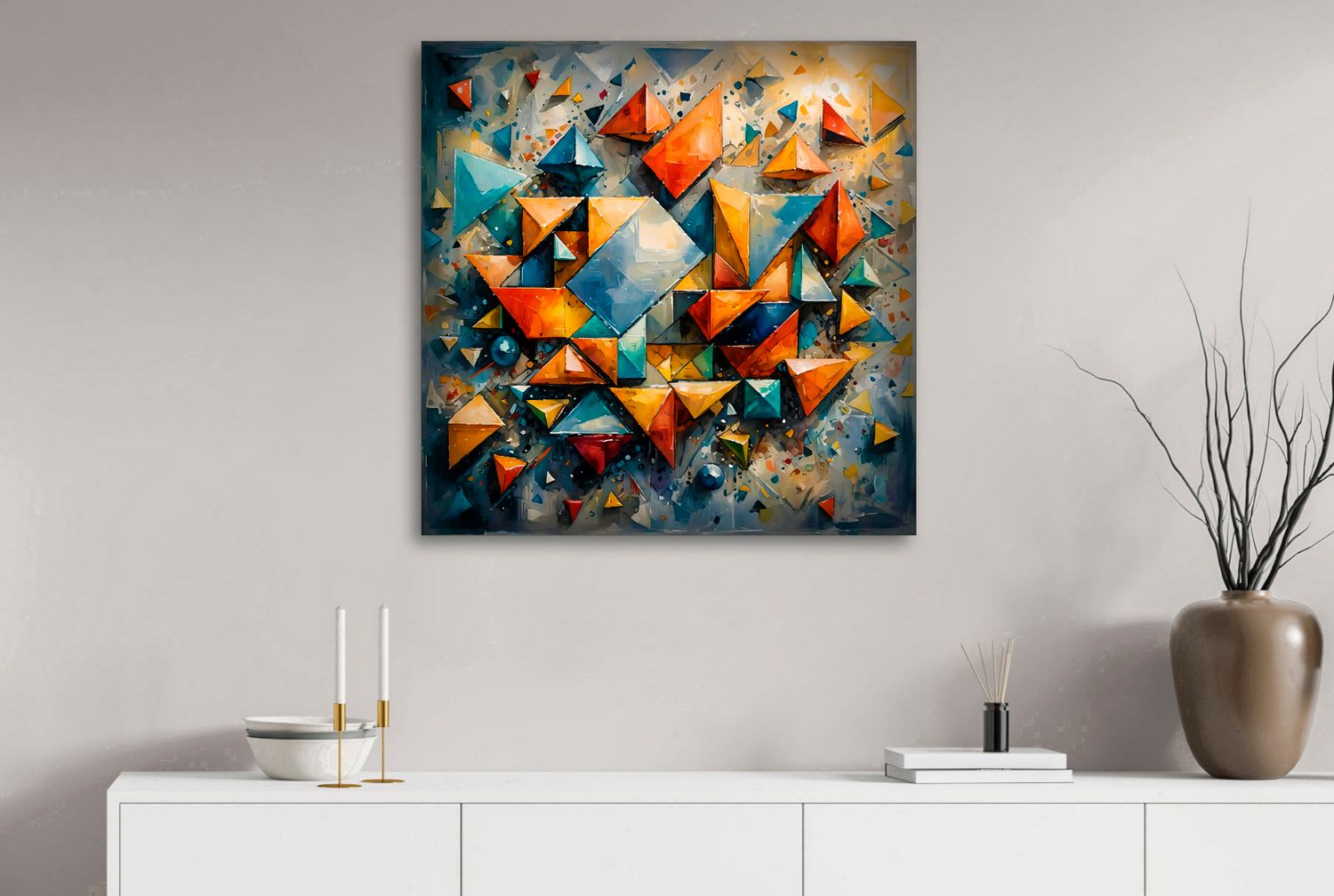 Prismatic Network – uniek Liquid Gloss® kunstwerk nr. 0325 van MikoArt — afbeelding 2