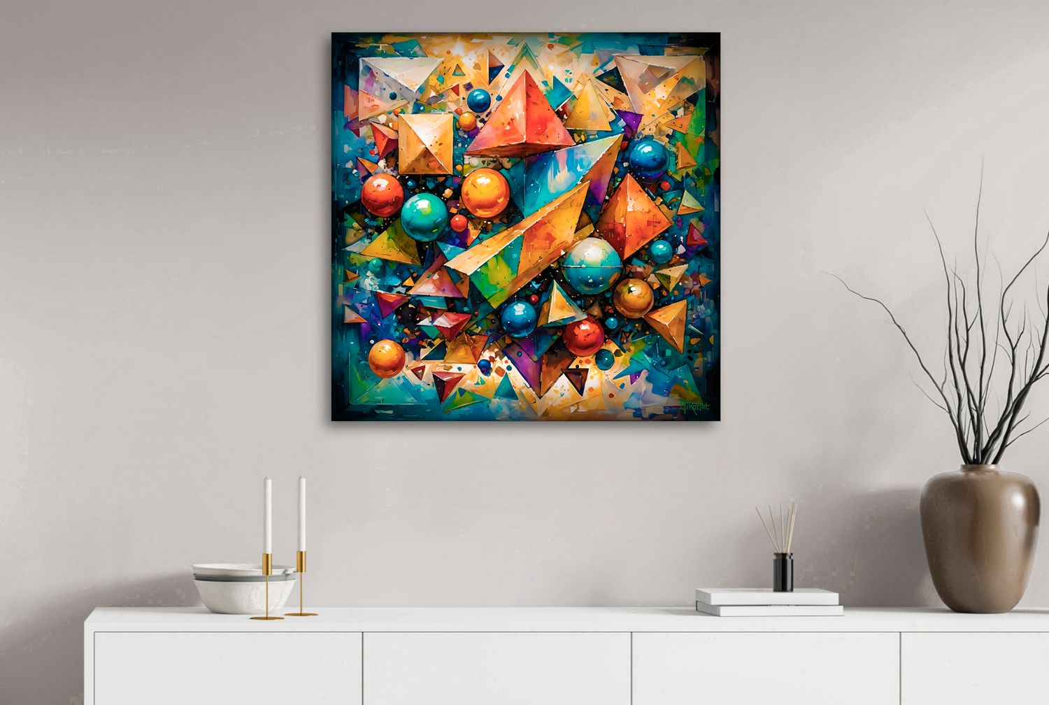 Prismatic Architecture – uniek Liquid Gloss® kunstwerk nr. 0304 van MikoArt — afbeelding 2