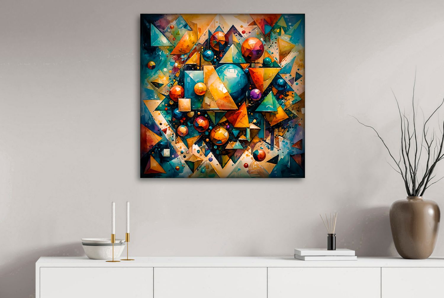 Optical Convergence – uniek Liquid Gloss® kunstwerk nr. 0319 van MikoArt — afbeelding 2
