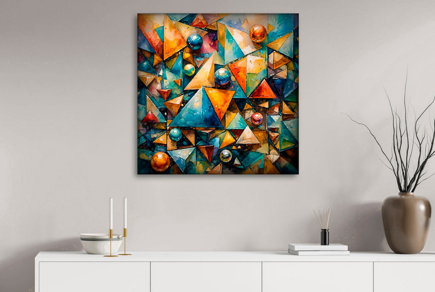 Spheres in Motion – uniek Liquid Gloss® kunstwerk nr. 0327 van MikoArt — afbeelding 2