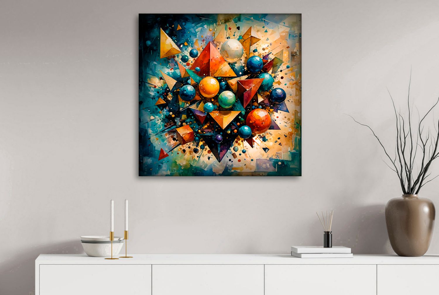 Chromatic Framework – uniek Liquid Gloss® kunstwerk nr. 0328 van MikoArt — afbeelding 2