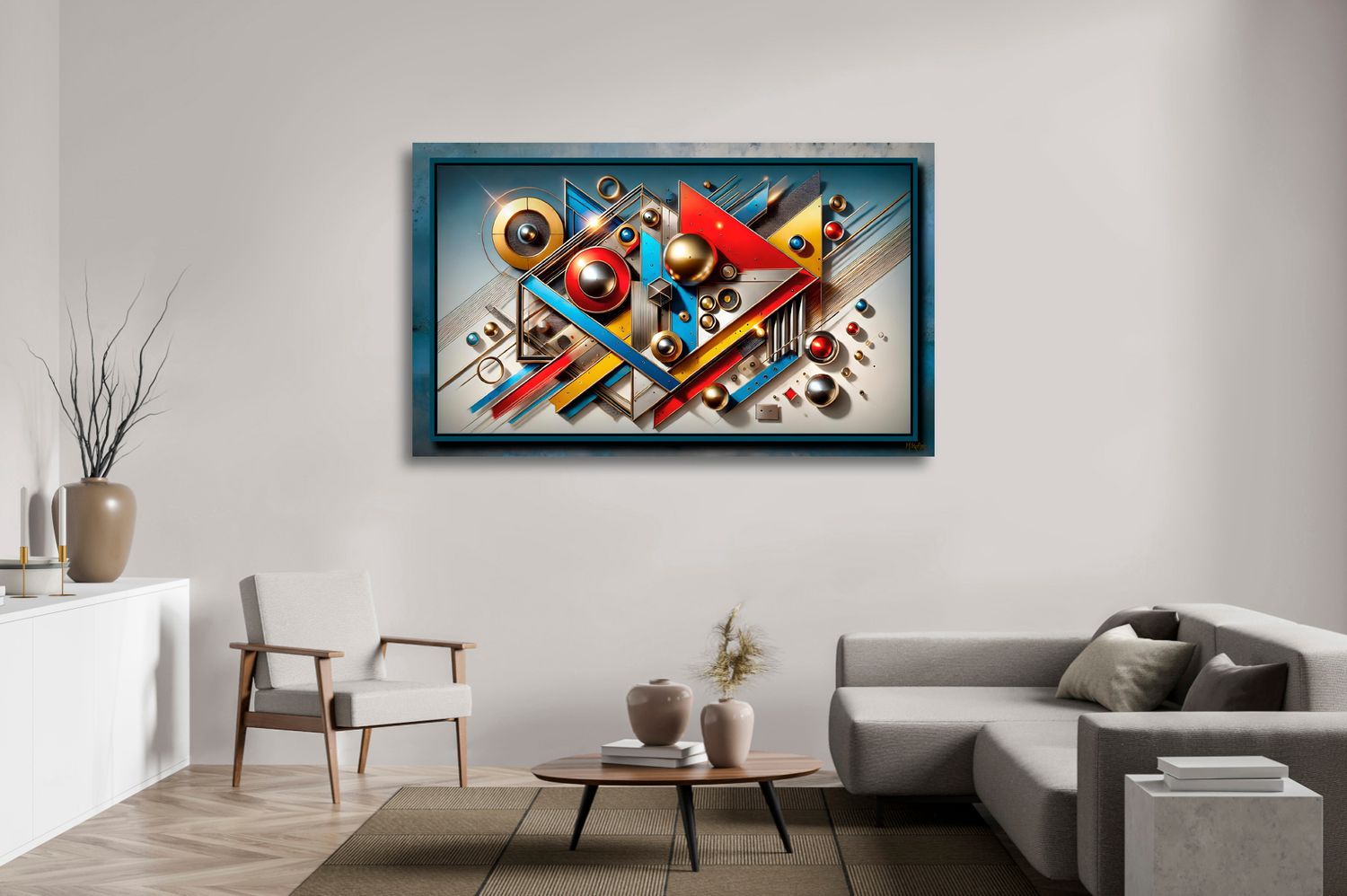 Industrial Crossroads – uniek Liquid Gloss® kunstwerk nr. 0335 van MikoArt — afbeelding 2