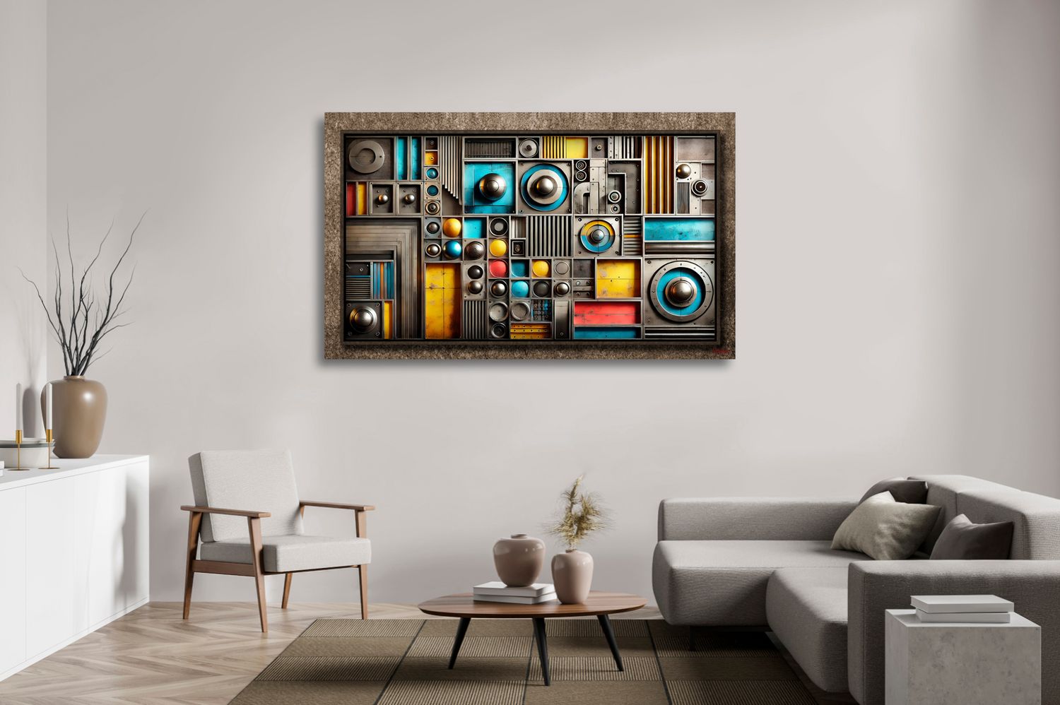 Modular Industry – uniek Liquid Gloss® kunstwerk nr. 0332 van MikoArt — afbeelding 2