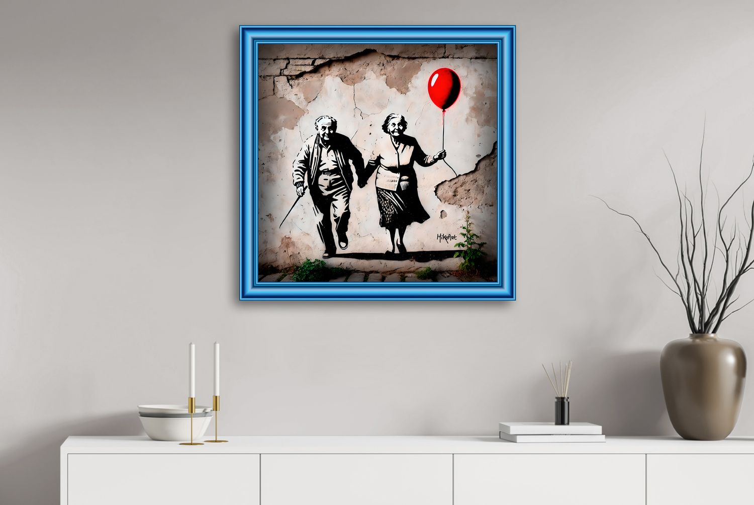 Red Balloon Love I – uniek Liquid Gloss® kunstwerk nr. 0353 van MikoArt — afbeelding 2