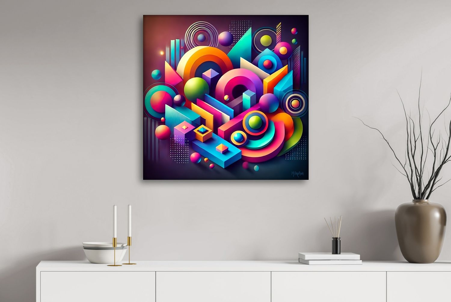 Chromatic Architecture – uniek Liquid Gloss® kunstwerk nr. 0339 van MikoArt — afbeelding 2