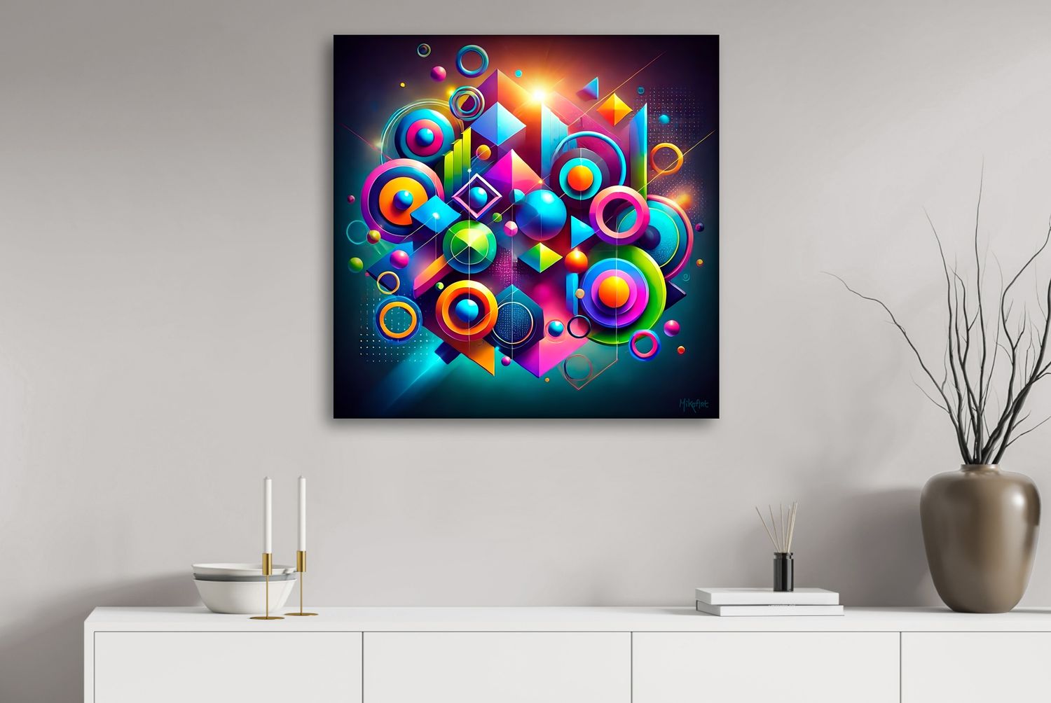 Orbital Structure – uniek Liquid Gloss® kunstwerk nr. 0342 van MikoArt — afbeelding 2