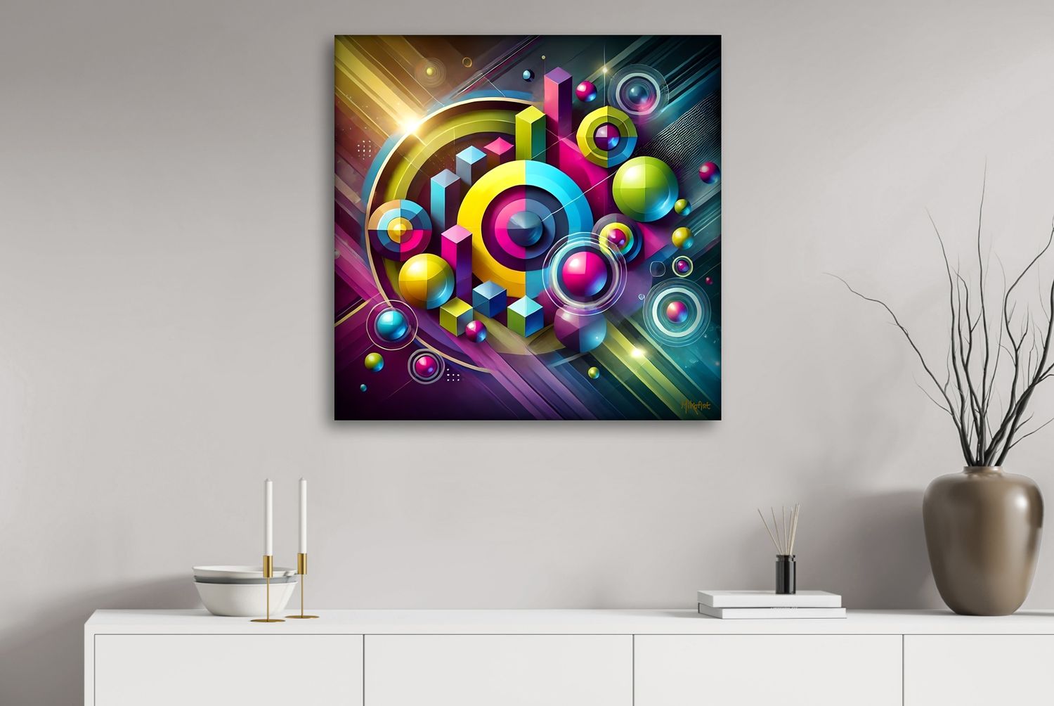 Dynamic Framework – uniek Liquid Gloss® kunstwerk nr. 0345 van MikoArt — afbeelding 2
