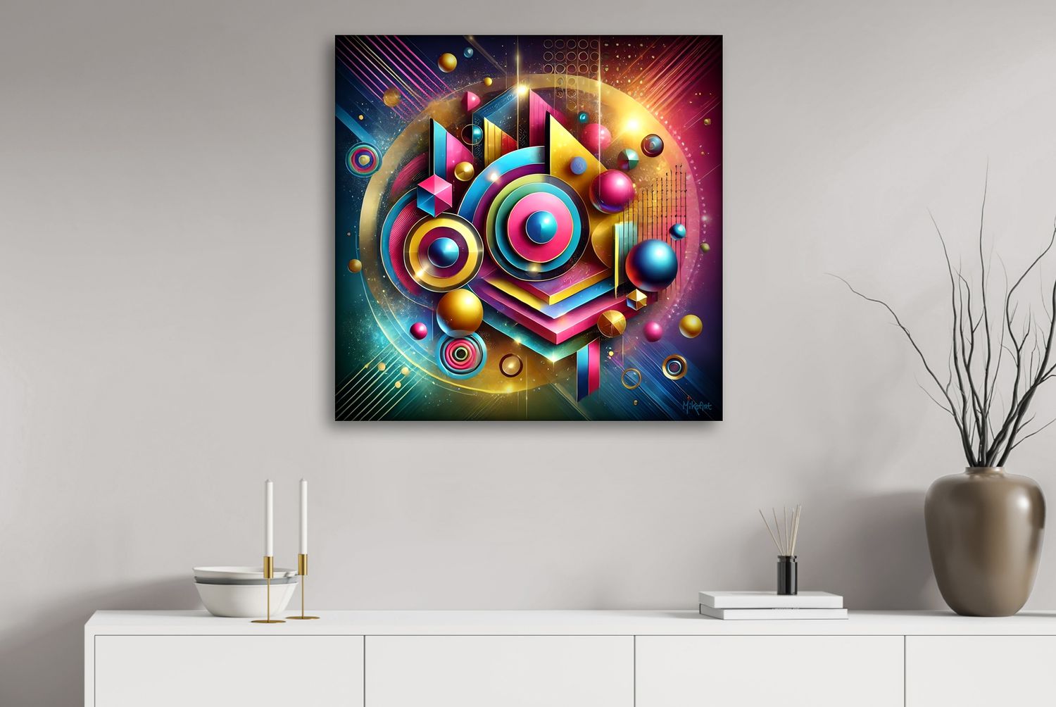 Chromatic Assembly – uniek Liquid Gloss® kunstwerk nr. 0346 van MikoArt — afbeelding 2