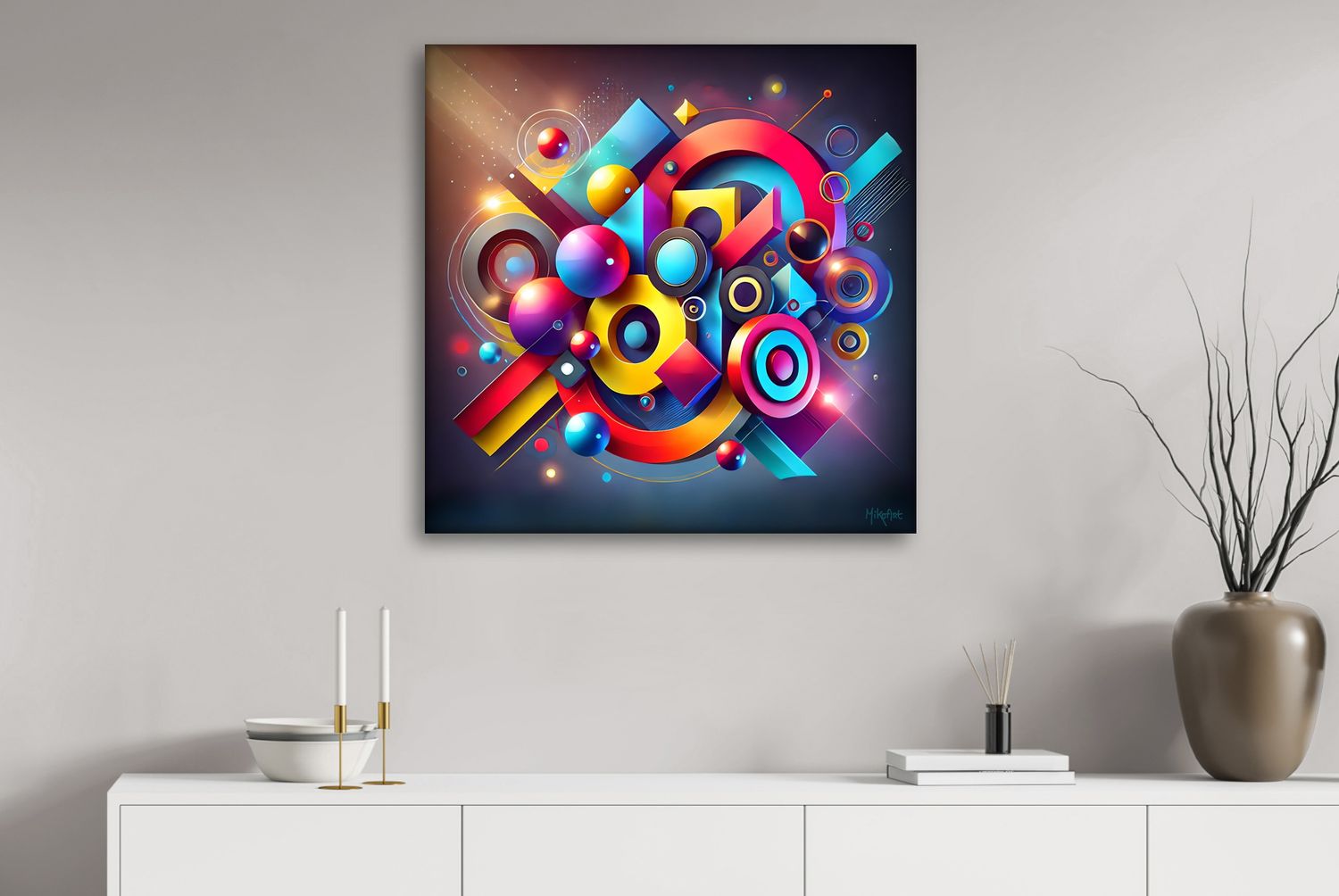 Modular Resonance – uniek Liquid Gloss® kunstwerk nr. 0351 van MikoArt — afbeelding 2