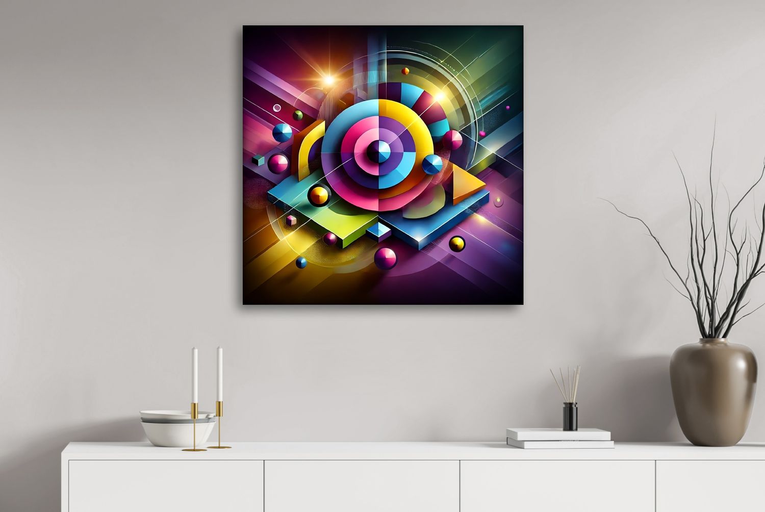 Future Metropolis – uniek Liquid Gloss® kunstwerk nr. 0344 van MikoArt — afbeelding 2