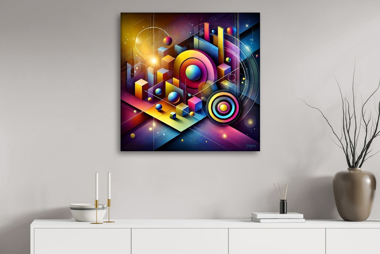 Inner Architecture – uniek Liquid Gloss® kunstwerk nr. 0349 van MikoArt — afbeelding 2