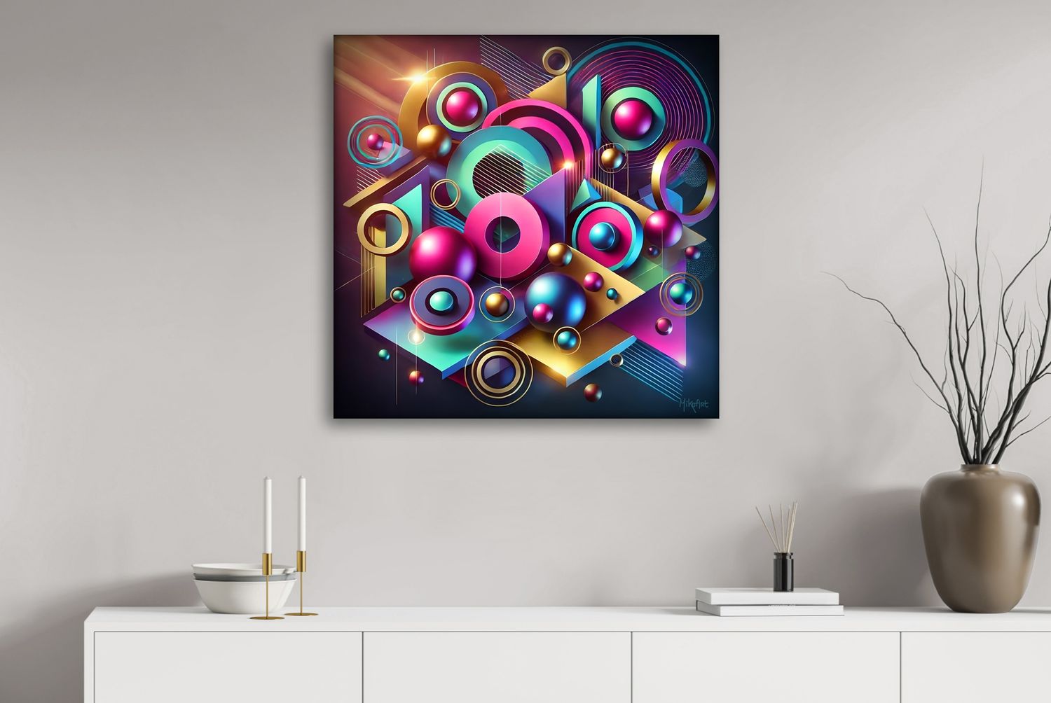 Radiant Coordinates – uniek Liquid Gloss® kunstwerk nr. 0350 van MikoArt — afbeelding 2