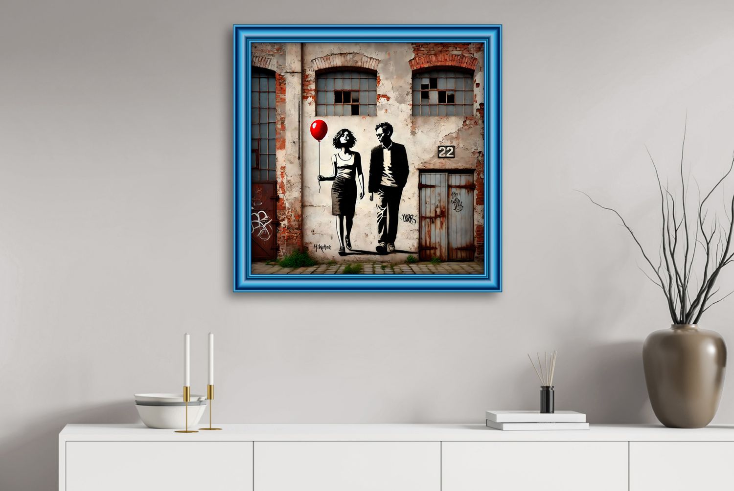 Red Balloon Love III – uniek Liquid Gloss® kunstwerk nr. 0356 van MikoArt — afbeelding 2