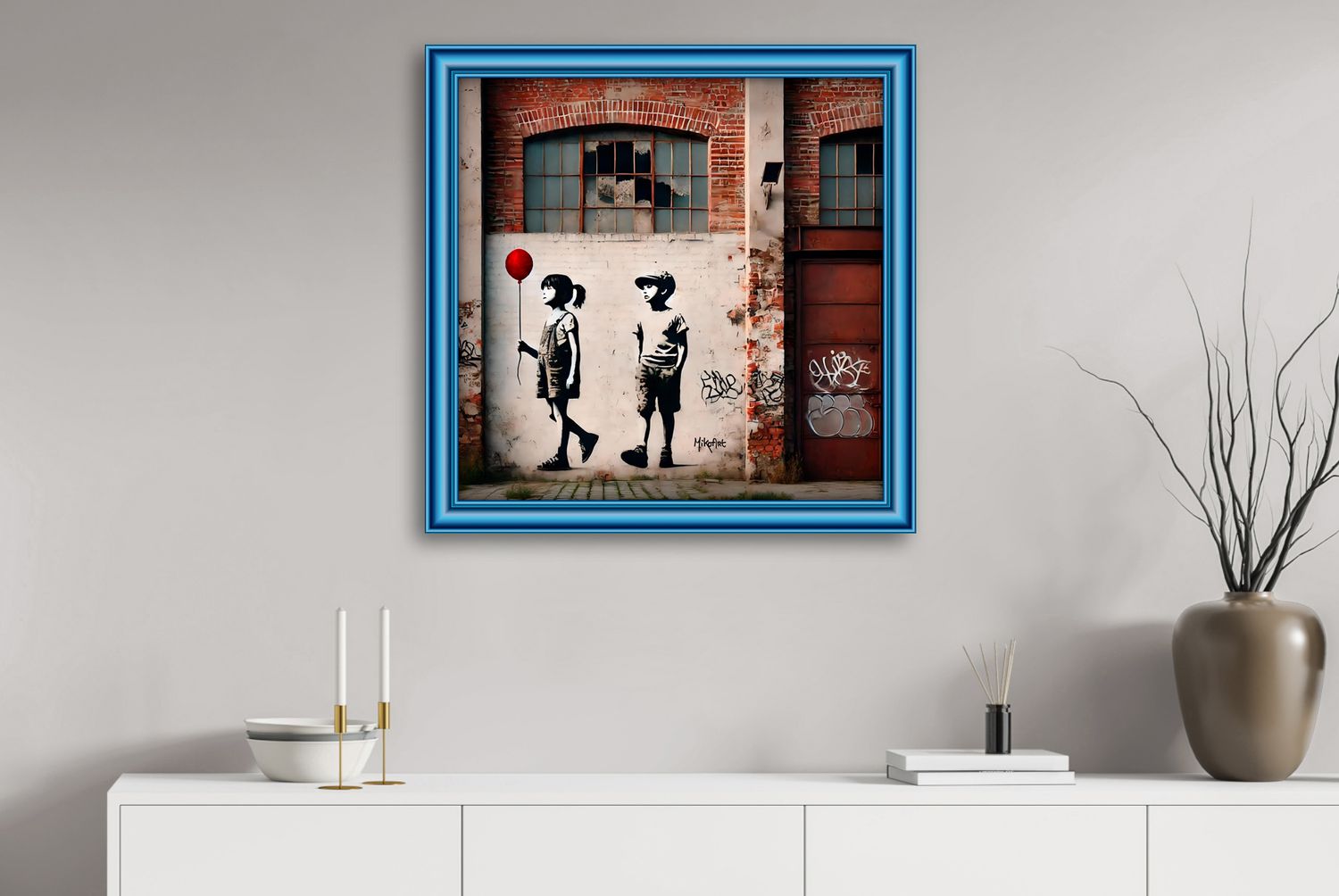 Red Balloon Love II – uniek Liquid Gloss® kunstwerk nr. 0355 van MikoArt — afbeelding 2