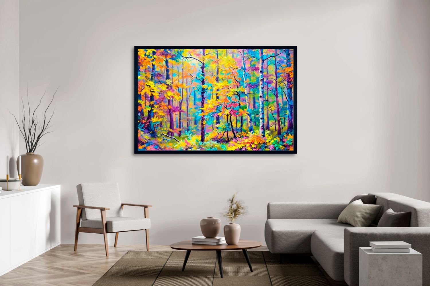 Painted Woodland – uniek Certified Art Giclée™ kunstwerk nr. 0011 van MikoArt — afbeelding 2