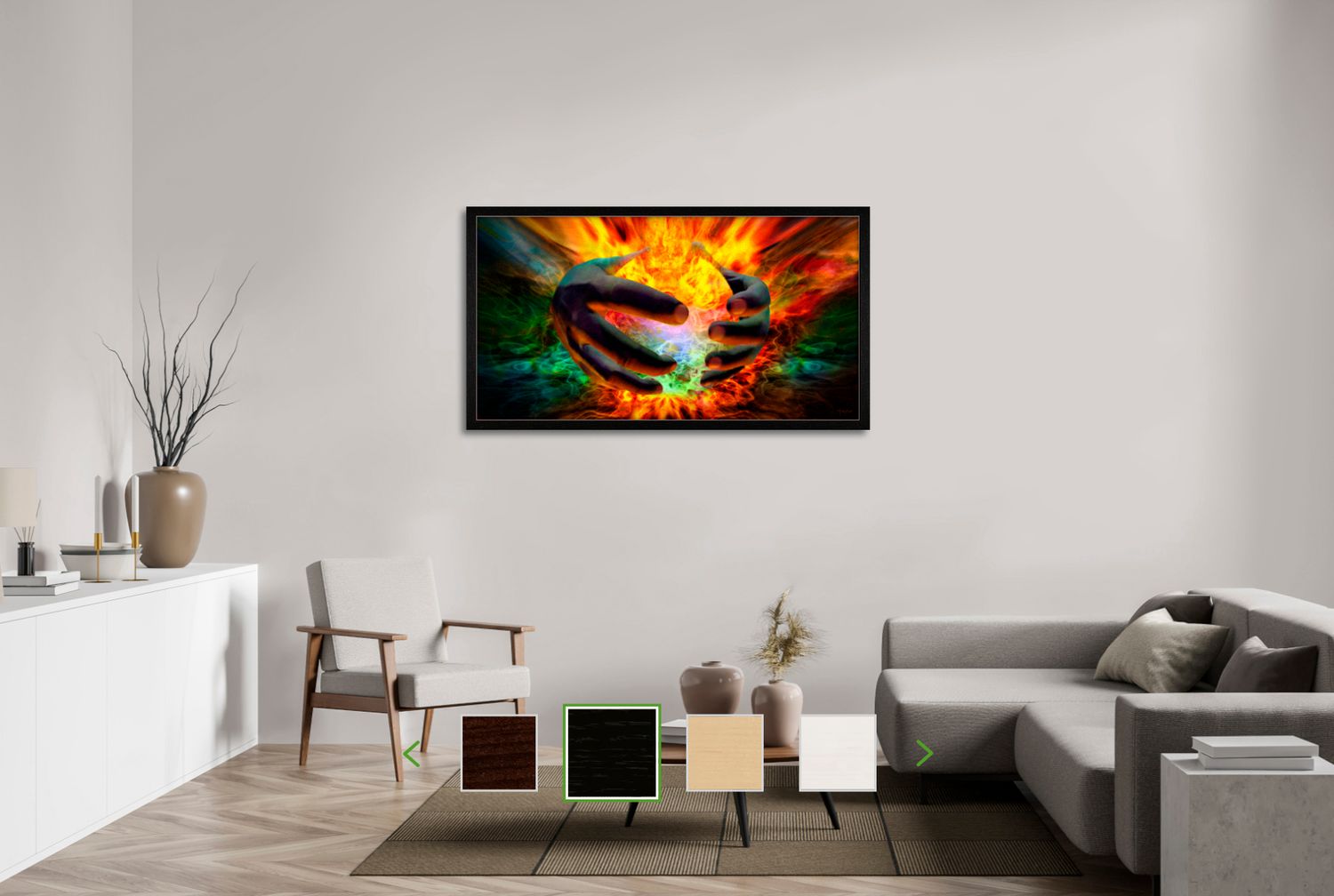 Hands of Creation – uniek Certified Art Giclée™ kunstwerk nr. 0015 van MikoArt — afbeelding 2