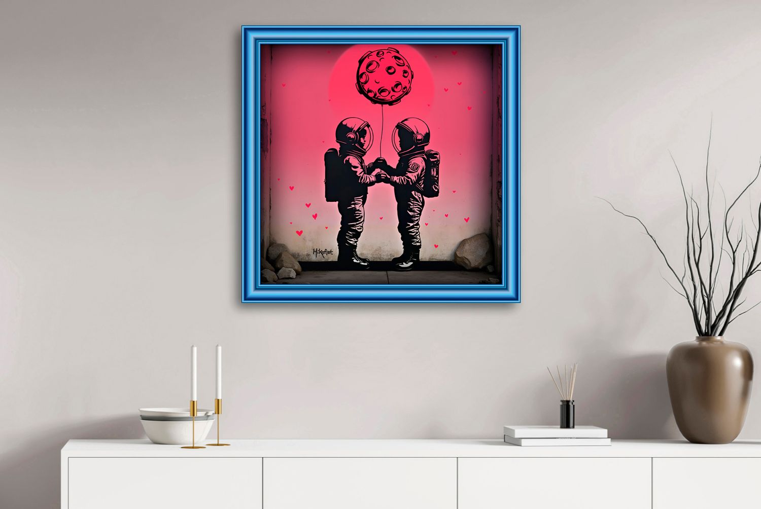 Moon Love I – uniek Liquid Gloss® kunstwerk nr. 0364 van MikoArt — afbeelding 2