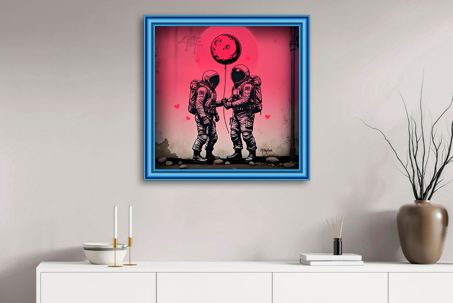 Moon Love II – uniek Liquid Gloss® kunstwerk nr. 0365 van MikoArt — afbeelding 2