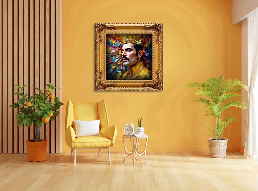 Freddie Mercury – uniek Liquid Gloss® kunstwerk nr. 0001 van MikoArt — afbeelding 2