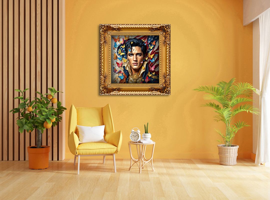 Elvis Presley – uniek Liquid Gloss® kunstwerk nr. 0004 van MikoArt — afbeelding 2