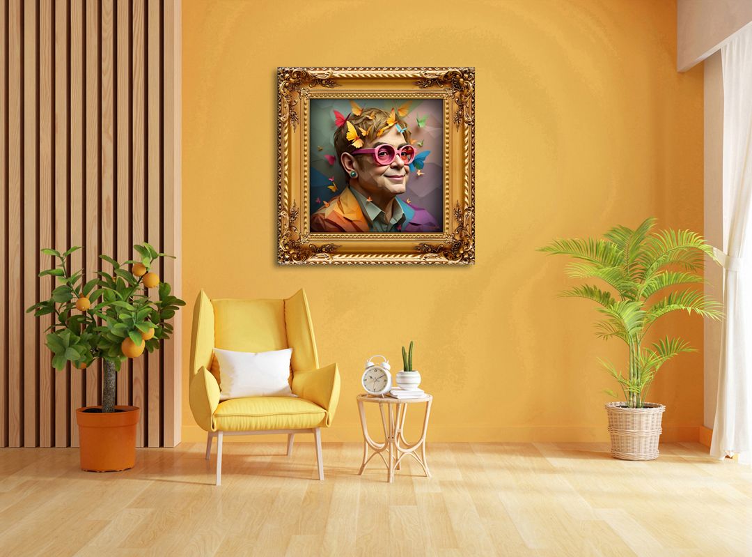 Elton John – uniek Liquid Gloss® kunstwerk nr. 0010 van MikoArt — afbeelding 2
