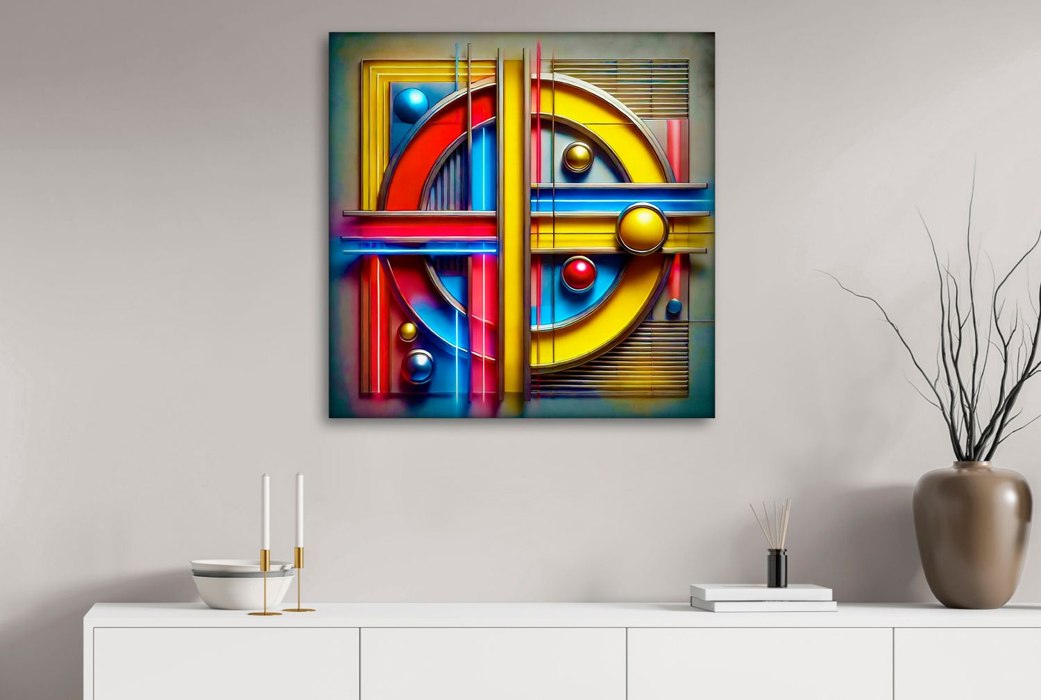 Constructed Rhythm – uniek Liquid Gloss® kunstwerk nr. 0256 van MikoArt — afbeelding 2