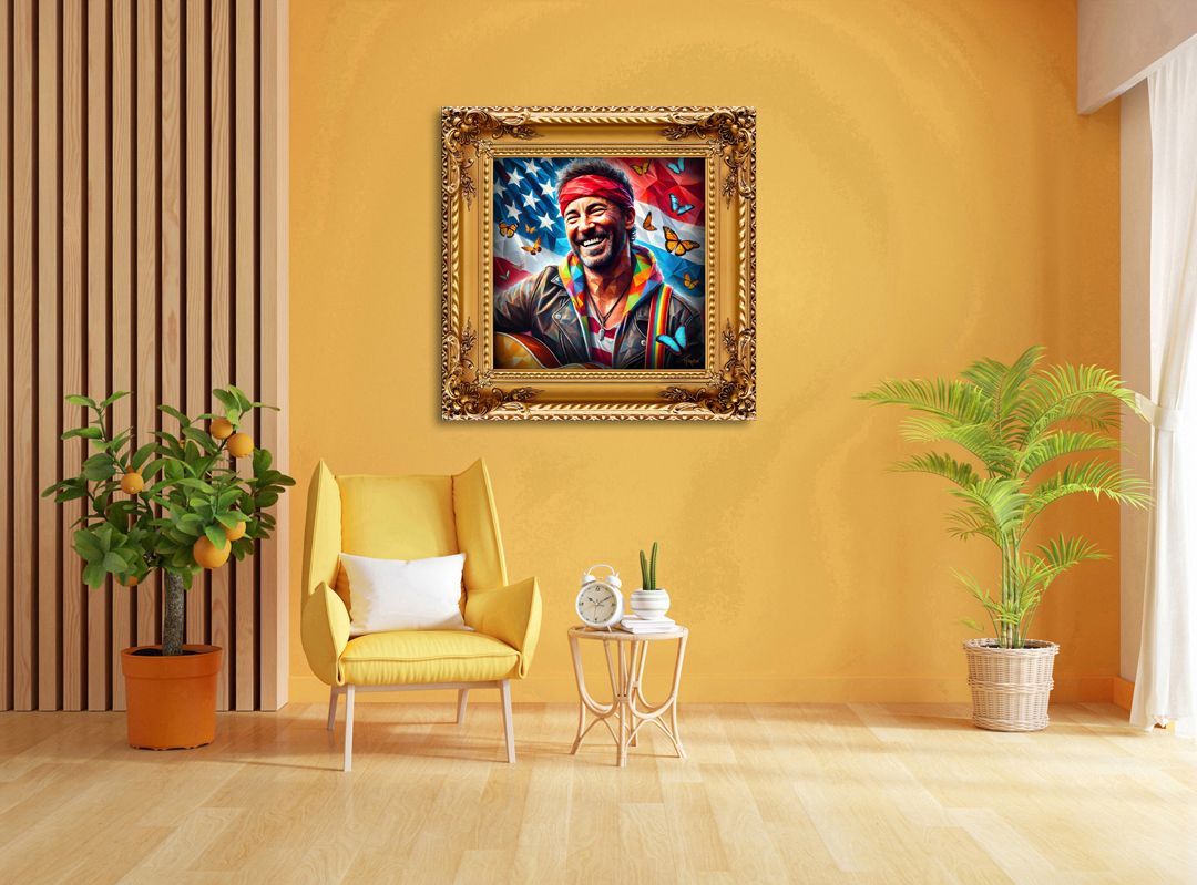 Bruce Springsteen – uniek Liquid Gloss® kunstwerk nr. 0005 van MikoArt — afbeelding 2