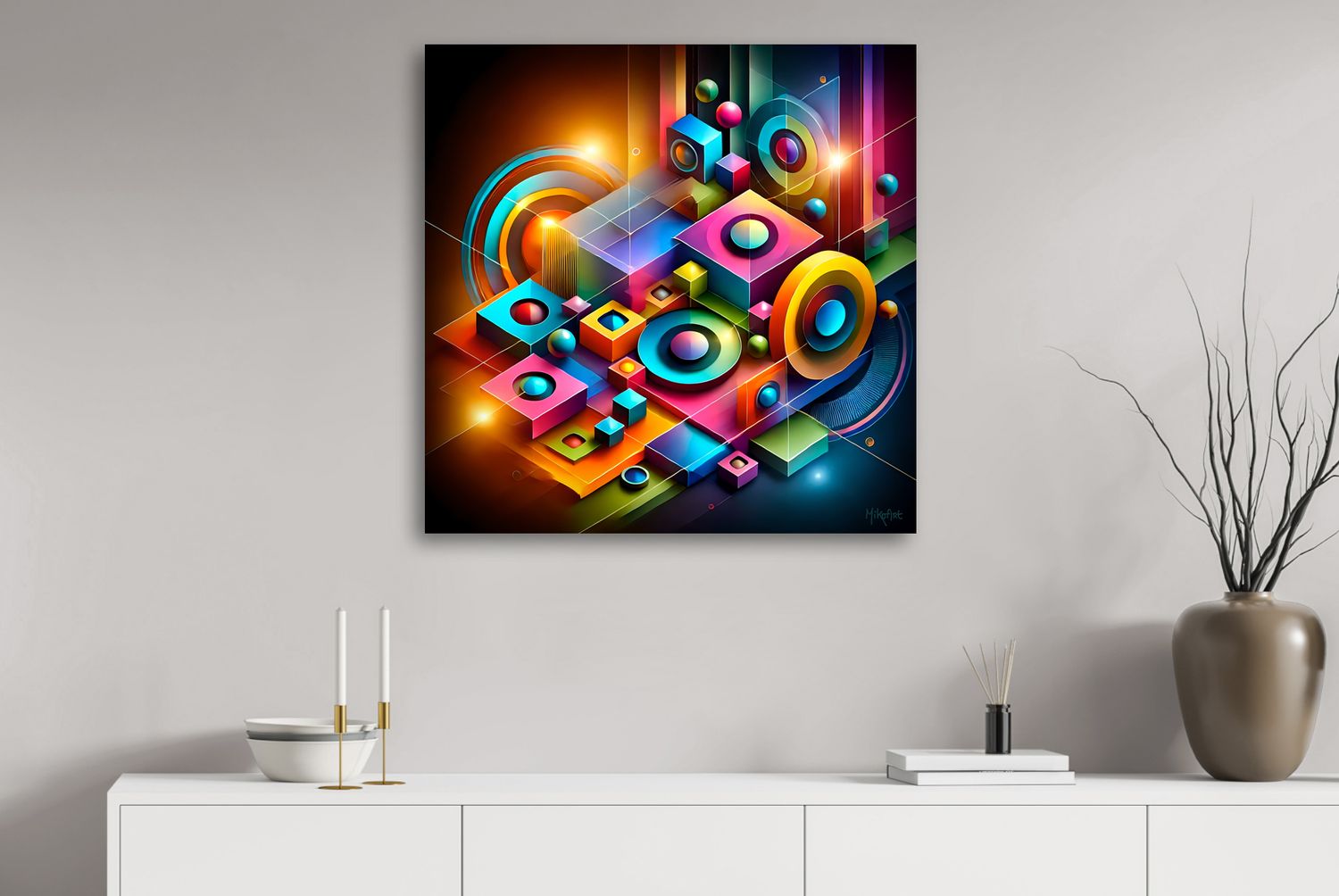 Architectural Pulse – uniek Liquid Gloss® kunstwerk nr. 0338 van MikoArt — afbeelding 2