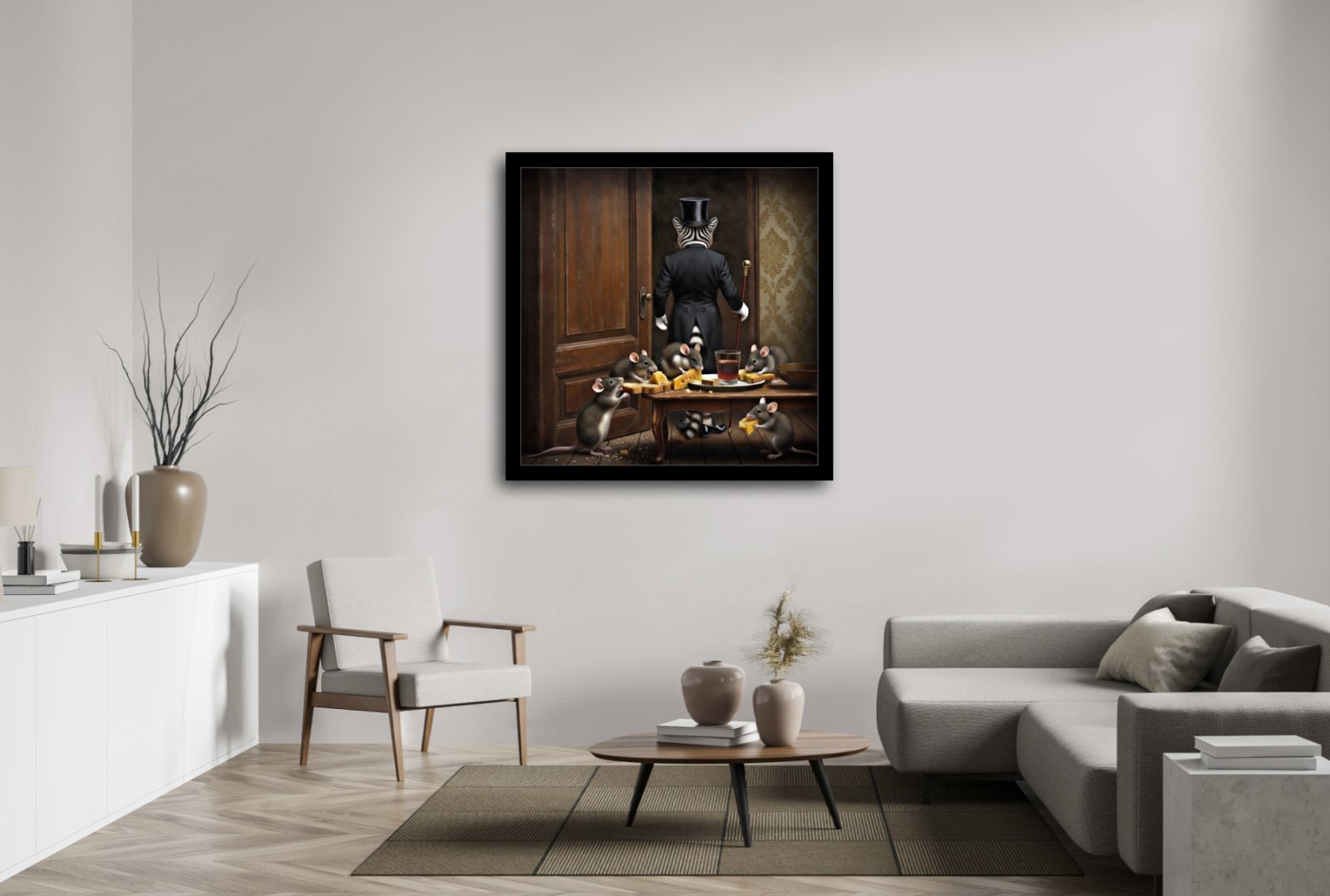 Giclée 09 | 0370 | Als de kat van huis is – uniek kunstwerk van MikoArt — afbeelding 2