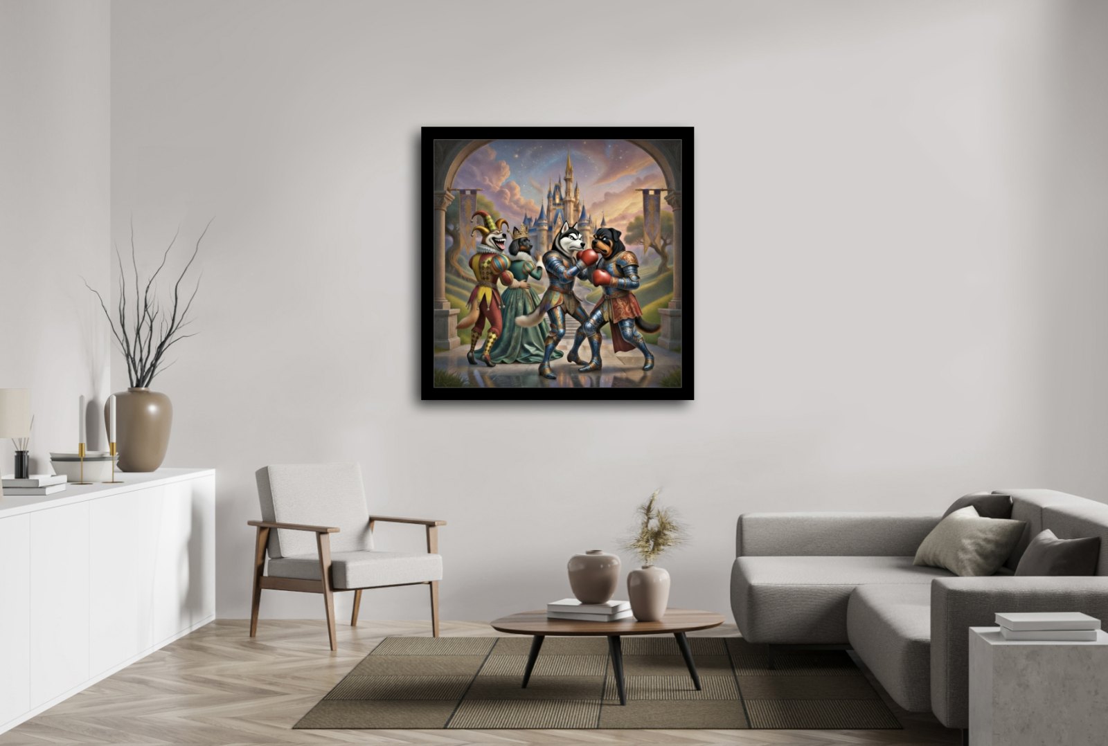 Giclée 09 | 0373 | Als twee honden vechten om een been – uniek kunstwerk van MikoArt — afbeelding 2