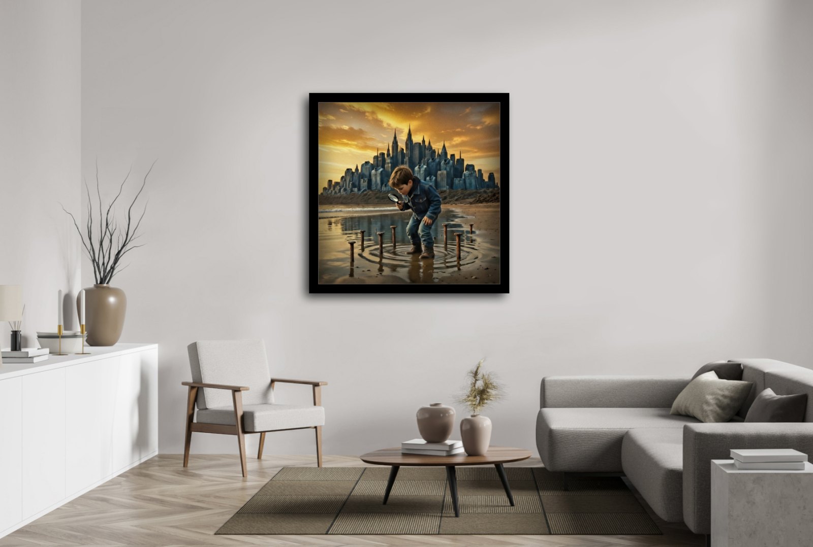 Giclée 09 | 0374 | Spijkers op laag water zoeken – uniek kunstwerk van MikoArt — afbeelding 2