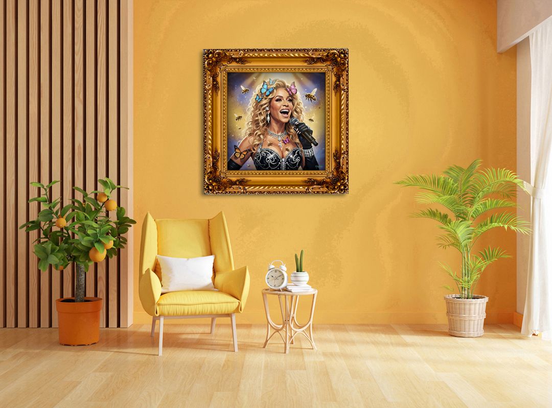 Beyoncé – uniek Liquid Gloss® kunstwerk nr. 0019 van MikoArt — afbeelding 2