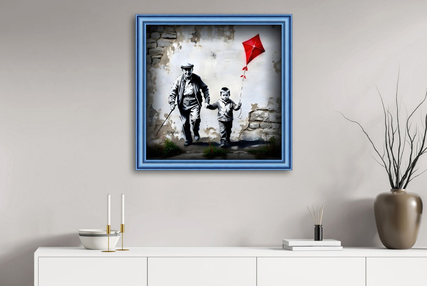 Old & Young I – uniek Liquid Gloss® kunstwerk nr. 0366 van MikoArt — afbeelding 2