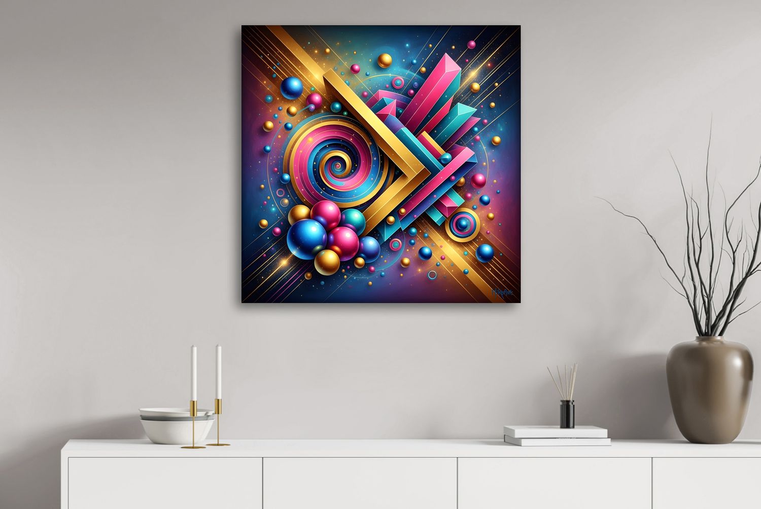 Spiral Direction – uniek Liquid Gloss® kunstwerk nr. 0354 van MikoArt — afbeelding 2