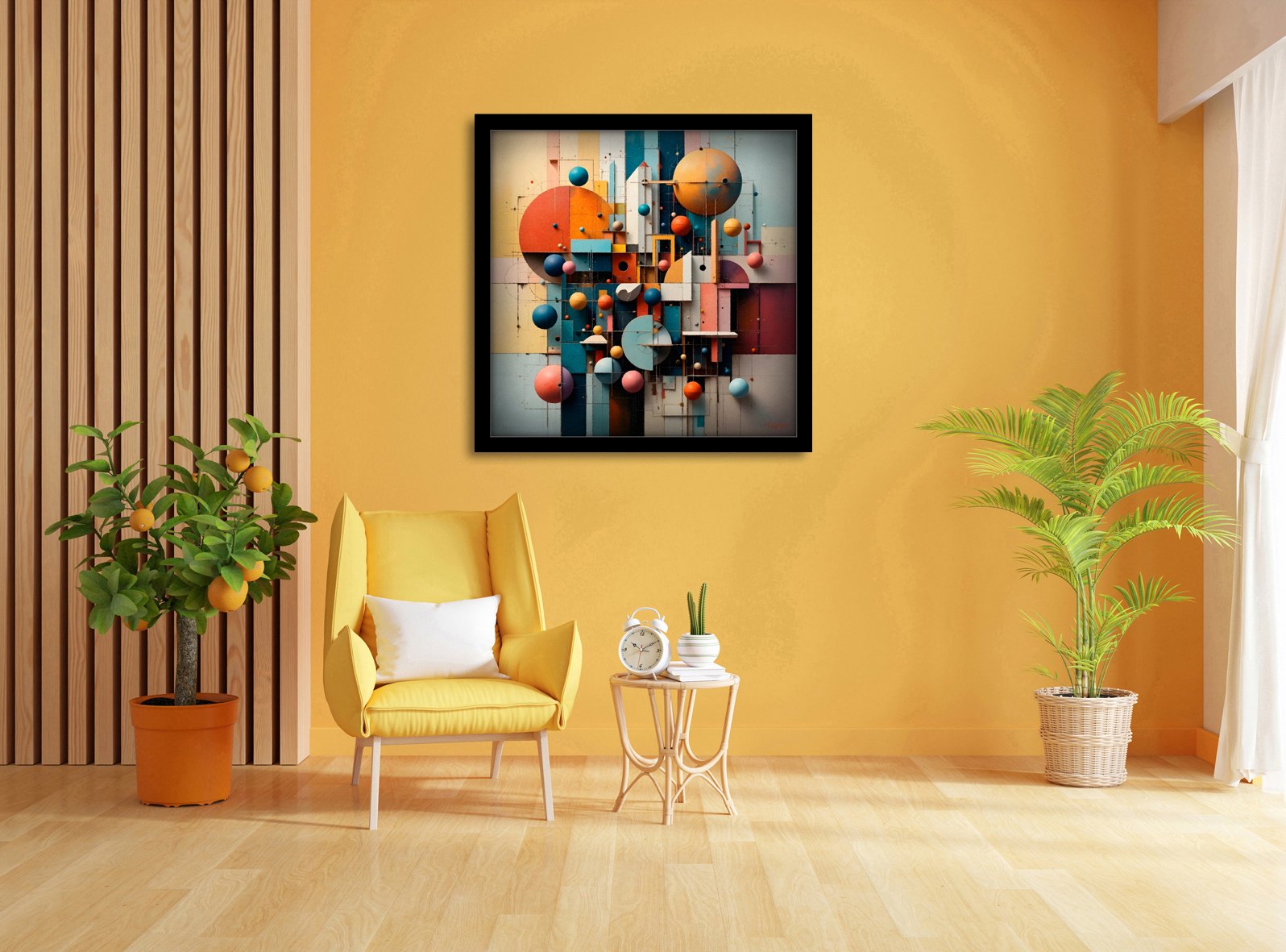 Geometric Constellation – uniek Certified Art Giclée™ kunstwerk nr. 0370 van MikoArt — afbeelding 2