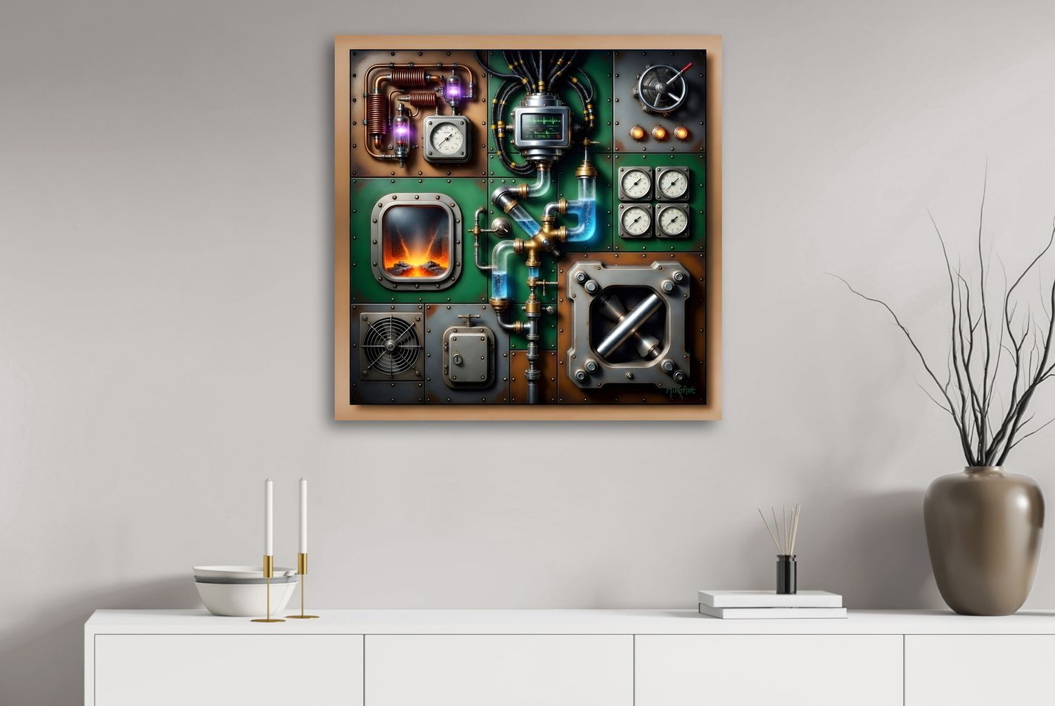 Constructed Tension – uniek Liquid Gloss® kunstwerk nr. 0339 van MikoArt — afbeelding 2