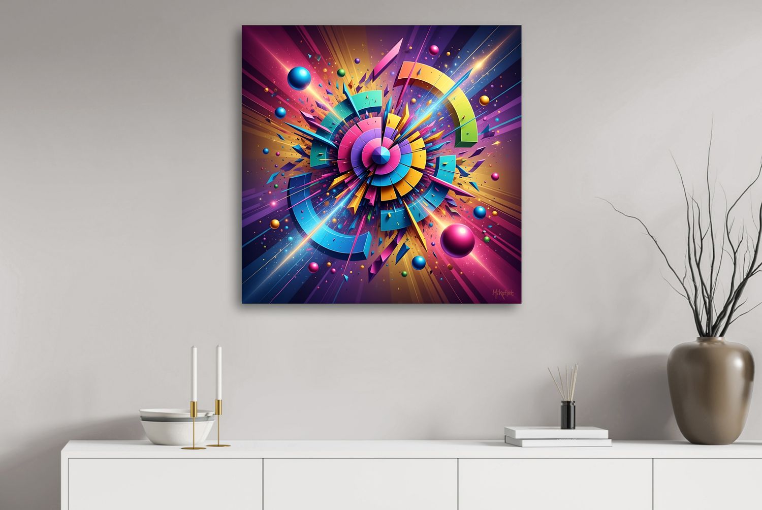 Luminous Construction – uniek Liquid Gloss® kunstwerk nr. 0355 van MikoArt — afbeelding 2