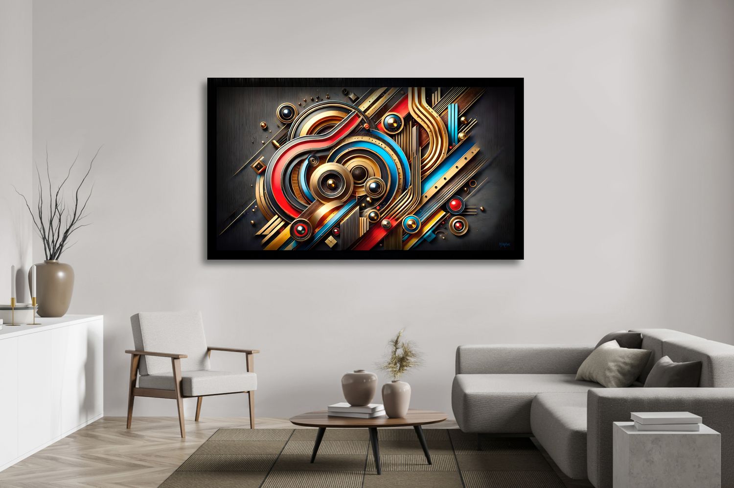 Industrial Circuit – uniek Liquid Gloss® kunstwerk nr. 0340 van MikoArt — afbeelding 2