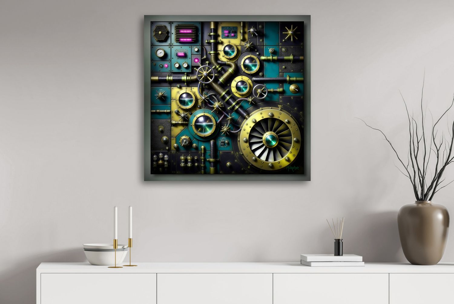 Monumental Mechanics – uniek Liquid Gloss® kunstwerk nr. 0341 van MikoArt — afbeelding 2